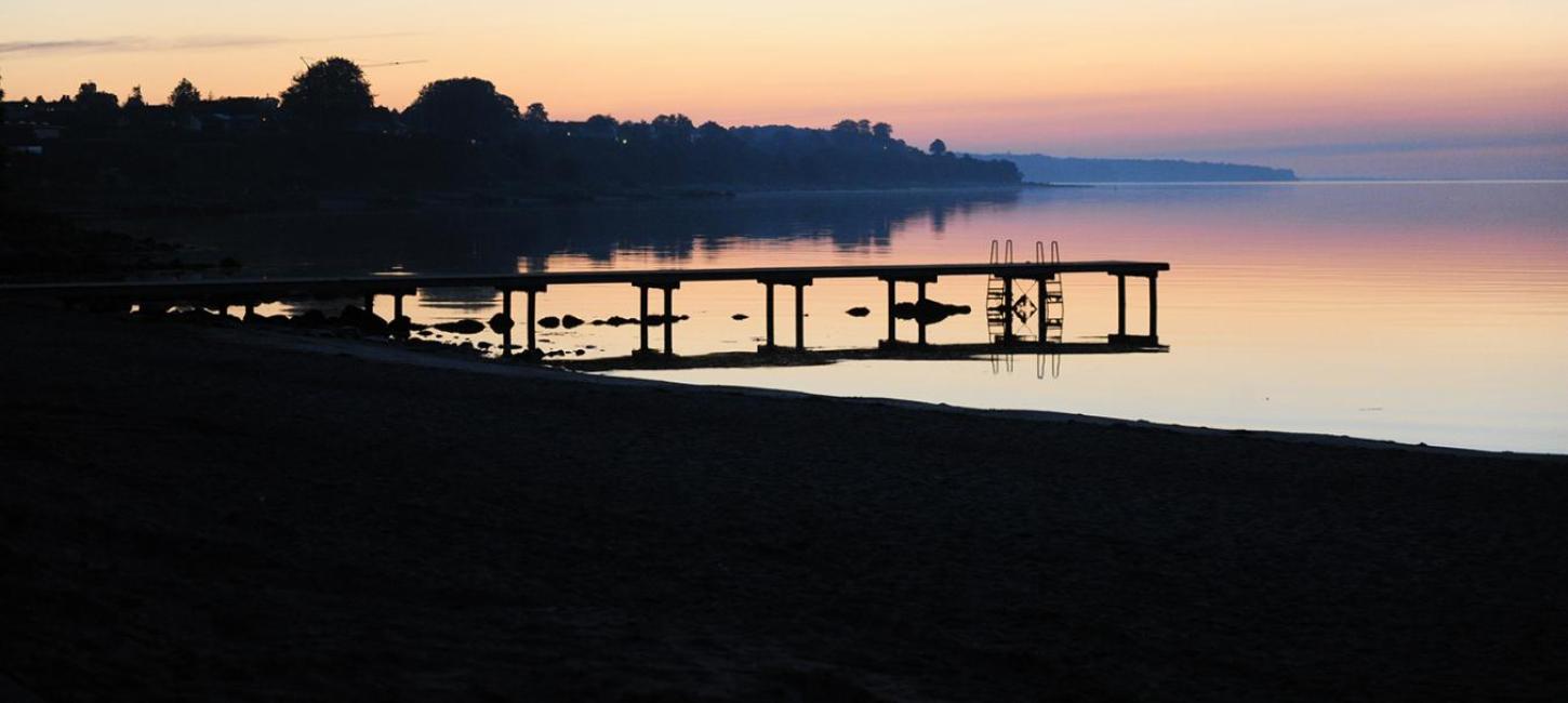 Østerstrand ved solopgang