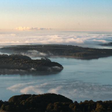 Fredericia set fra oven med drone