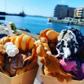 Bubble waffles i C-byen