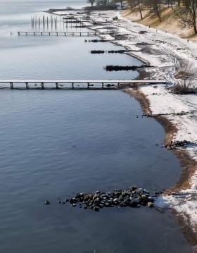 Østerstrand i Fredericia med sne